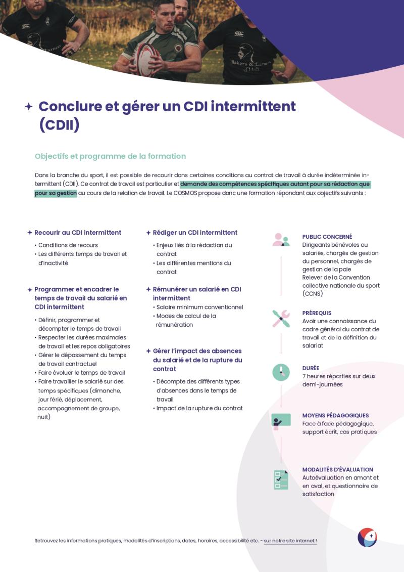 Formation CDI intermittent 2025