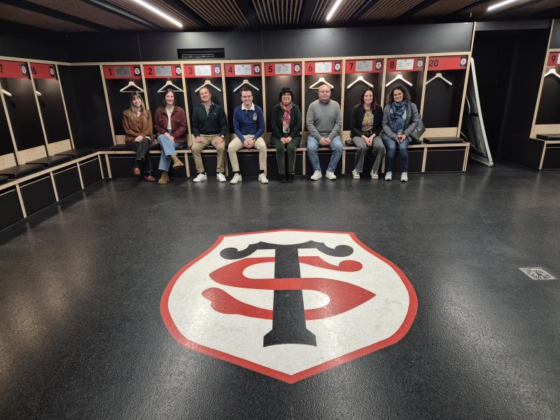 Correspondants dans les vestiaires du Stade Toulousain