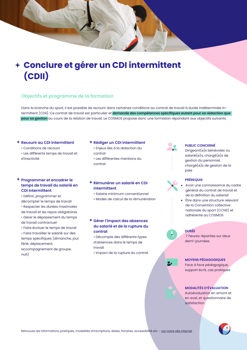 Formation COSMOS « Conclure et gérer un CDI intermittent (CDII) » | COSMOS