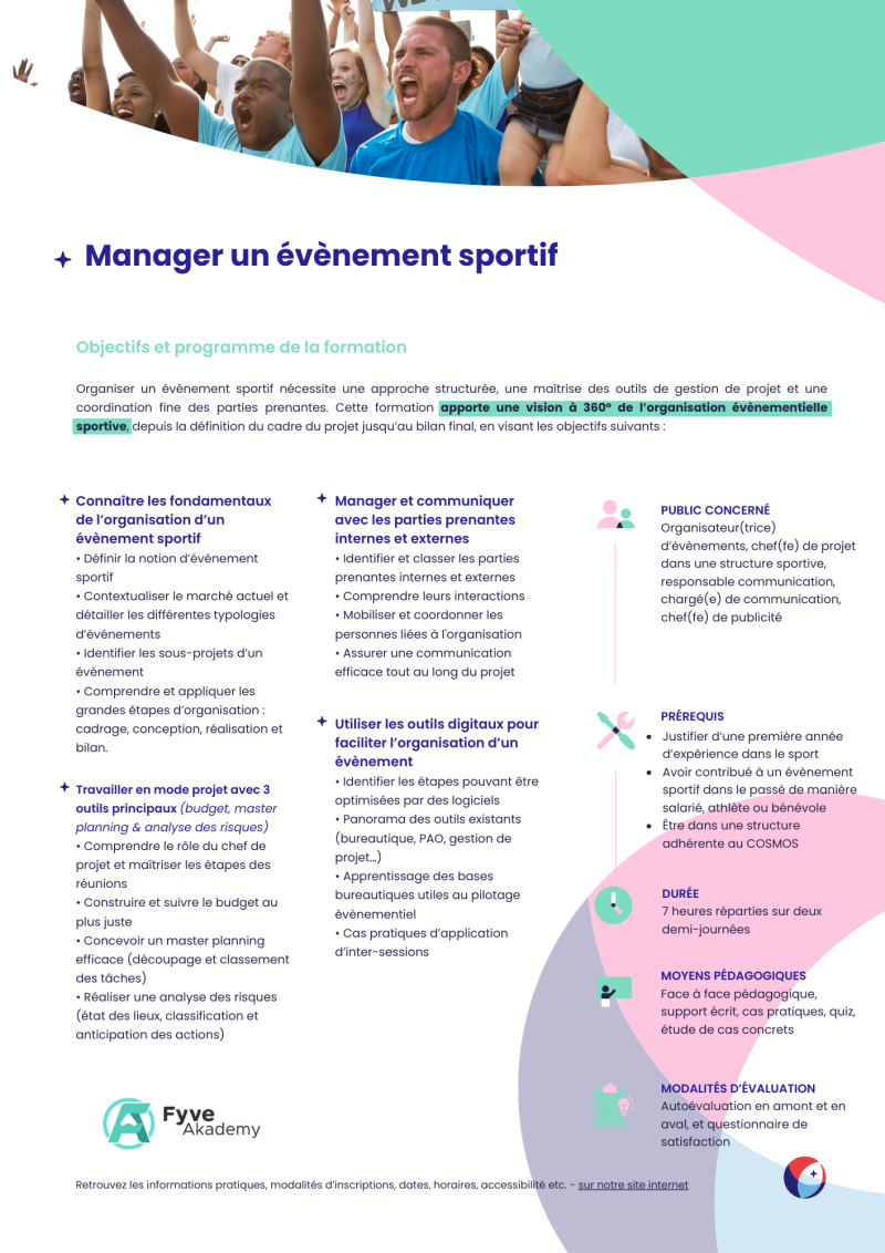 Programme manager évènement sportif