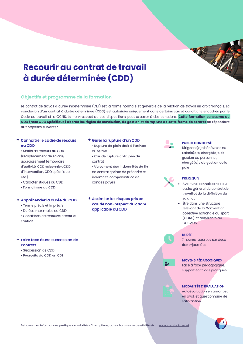 Formation COSMOS « Recourir au contrat de travail à durée déterminée ...
